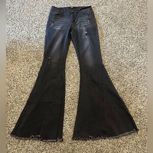 Lucky & Blessed Black Mid Rise Flares size 8
